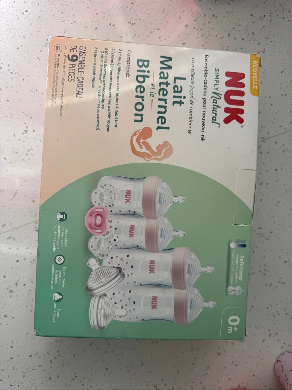 NUK Simply Natural Pink Breast and Bottle Gift Set for Newborns